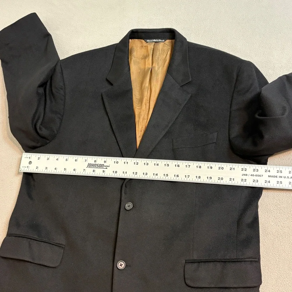 Garmany Loro Piana 100% Cashmere Blazer Mens Black 2 Button Sport Coat 48 R